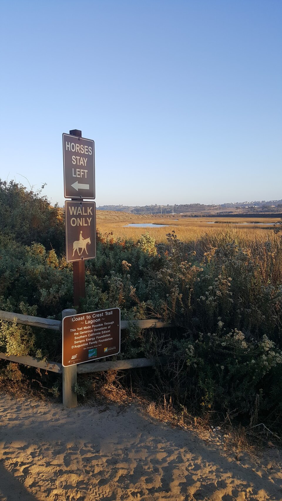 Coast to Crest trailhead in San Dieguito River Park, San Diego, CA.